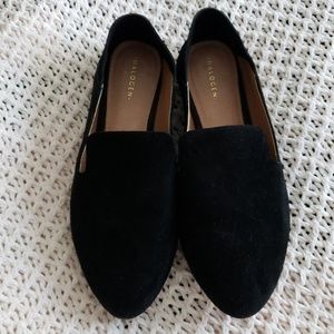NWOT Halogen Sylvia Black Suede Loafers